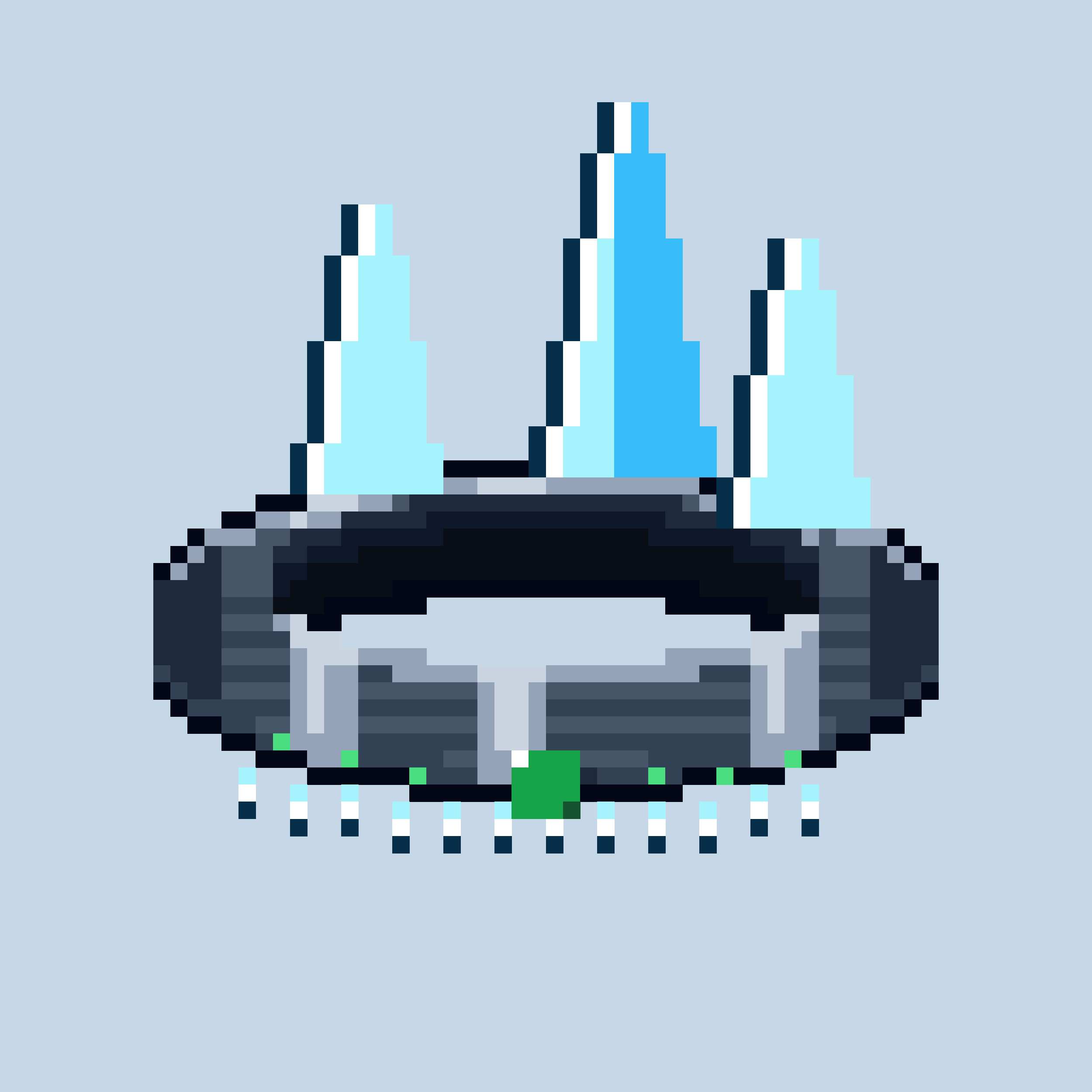 Icy blue pixel ring
